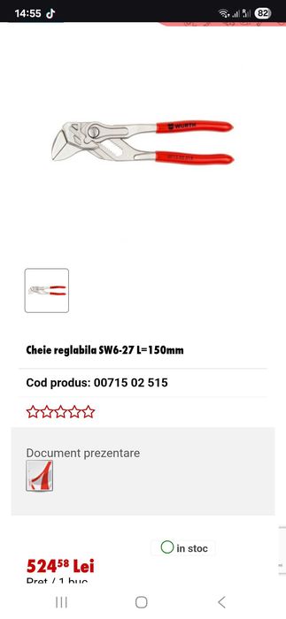 Vand cheie reglabilă