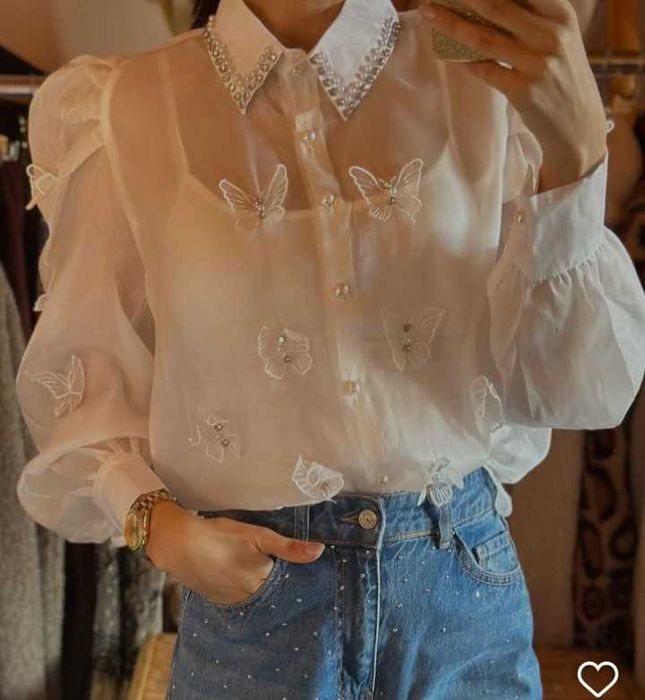 Уникална, красива и  нежна бяла риза