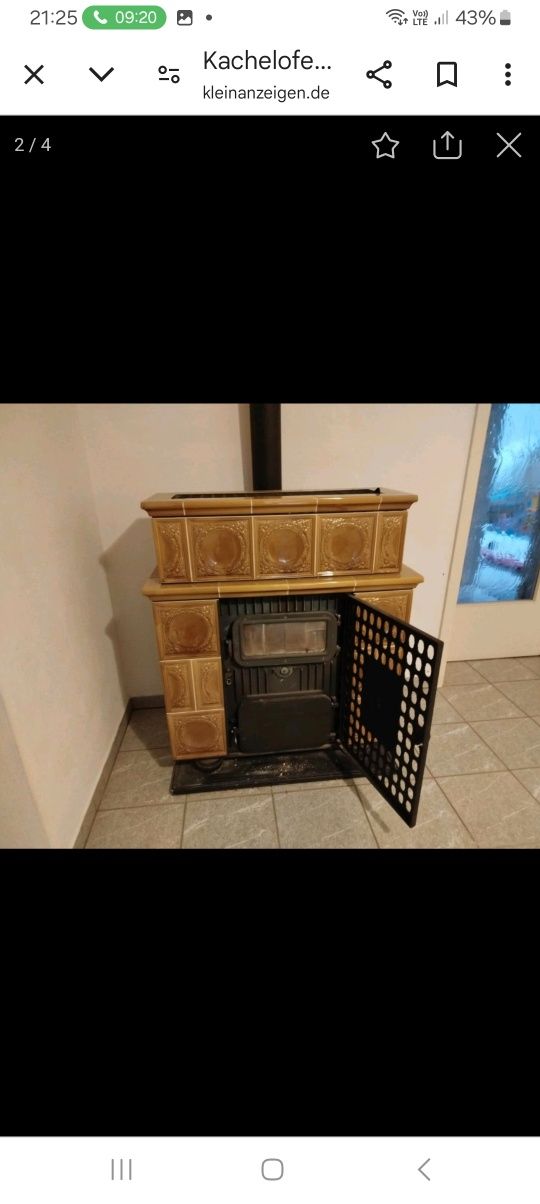 Sobă de fontă și teracotă