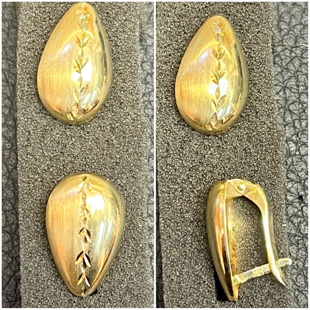 Златни обеци Синджир гривна злато 14 карата 585 gold obeci