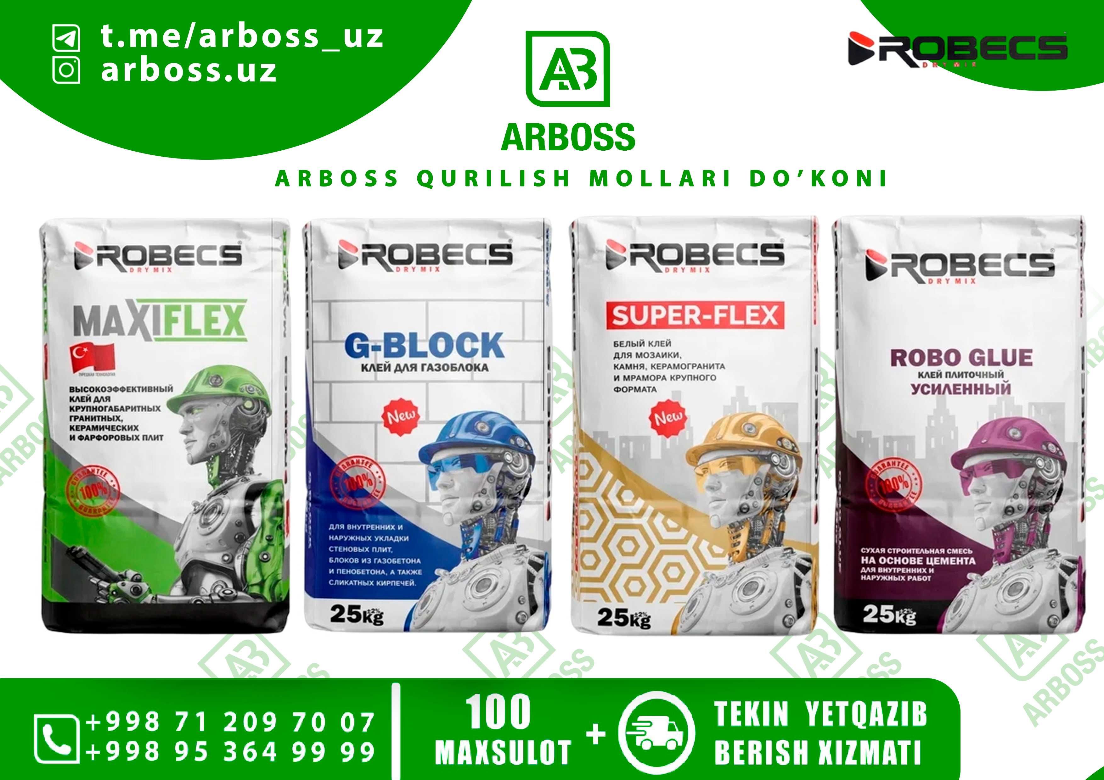 ROBECS G-BLOCK 25 kg—Gazoblok va G‘isht Uchun Yopishtiruvchi Aralashma