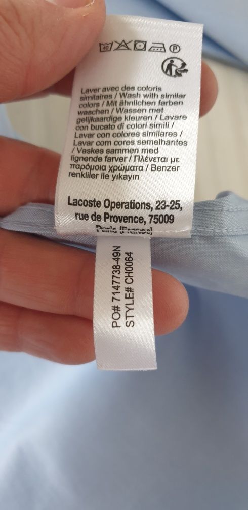 Lacoste Stretch Slim Fit Mens Size 45/2XL ОРИГИНАЛ! НОВО! Мъжка Риза!