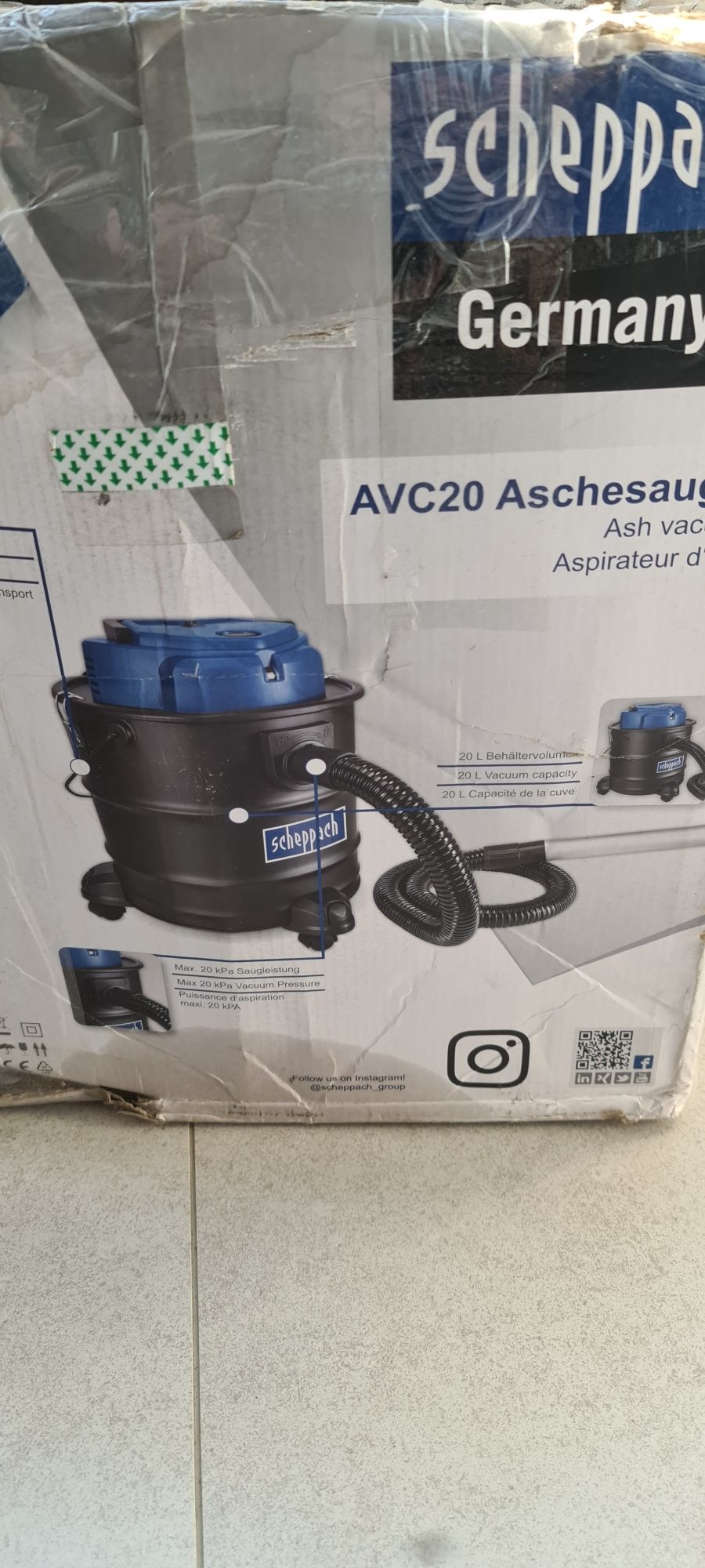 Aspirator cenusa Scheppach AVC 20