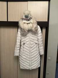 Пальто для девочки подроска зимнее + шапка