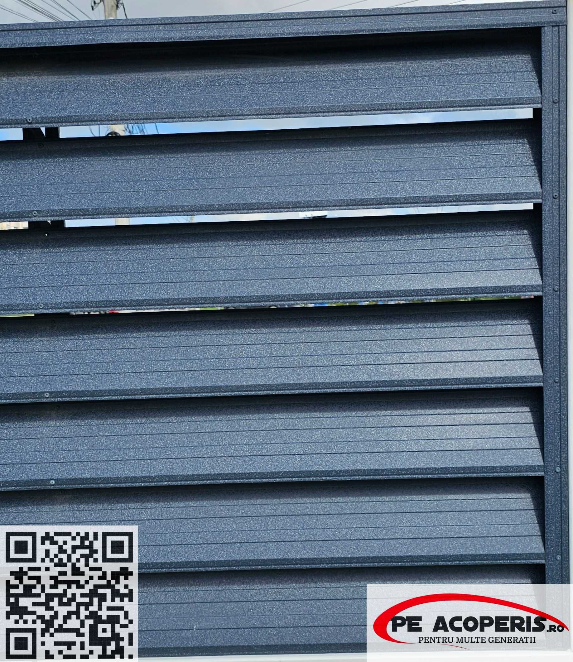 Gard tip jaluzea 0.60 mm – model poarta dublu vopsit– realizarea porti