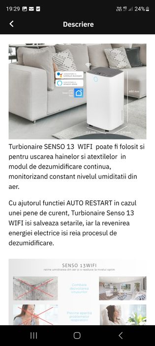 Dezumidificator turbionaire ca si nou