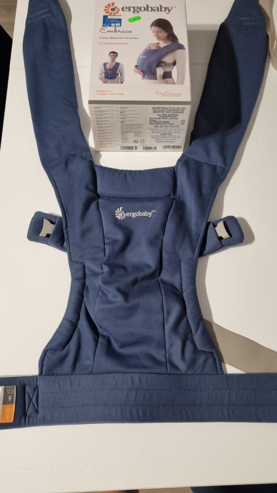 Marsupiu ergonomic Embrace, Soft Navy, Ergobaby