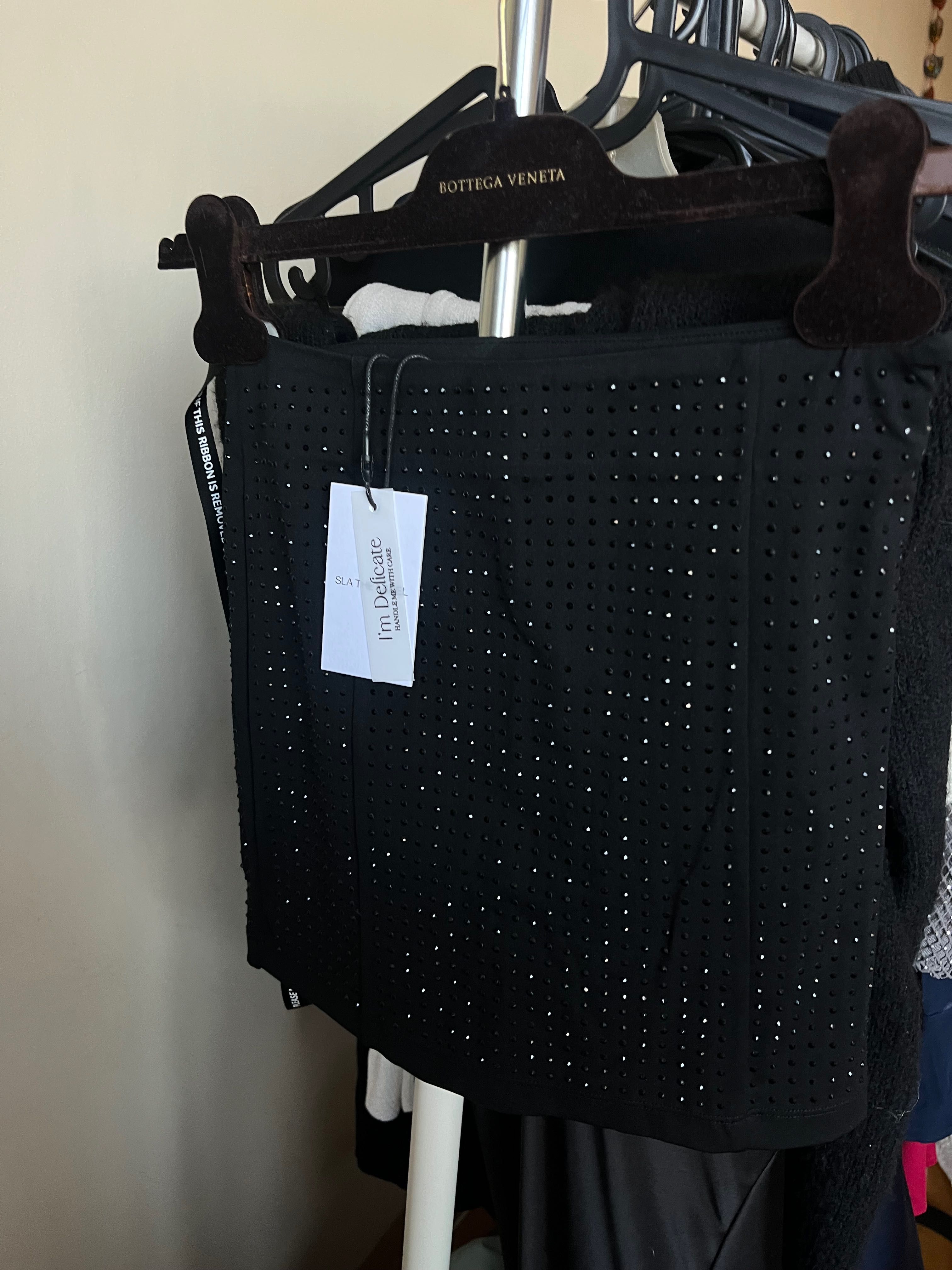 Блестящ сет на SLA the label XXS, блестящо сако за XS/S, пола за XS