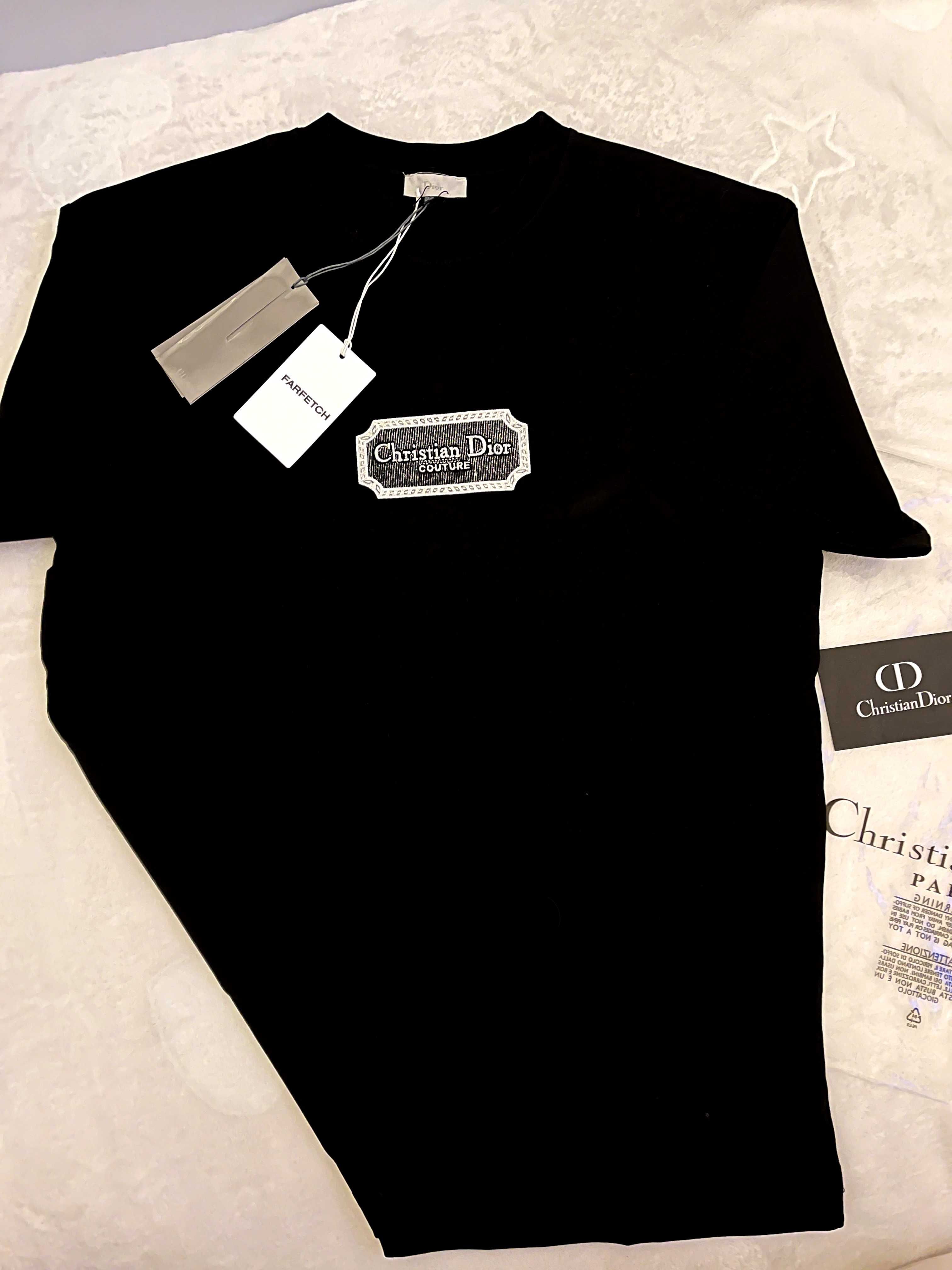Tricou Christian Dior Atelier logo-embroidered cotton T-shirt