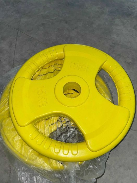 Discuri din fier cauciucat olimpic cu grip 30Kg 50/51mm  ( 2x15kg )