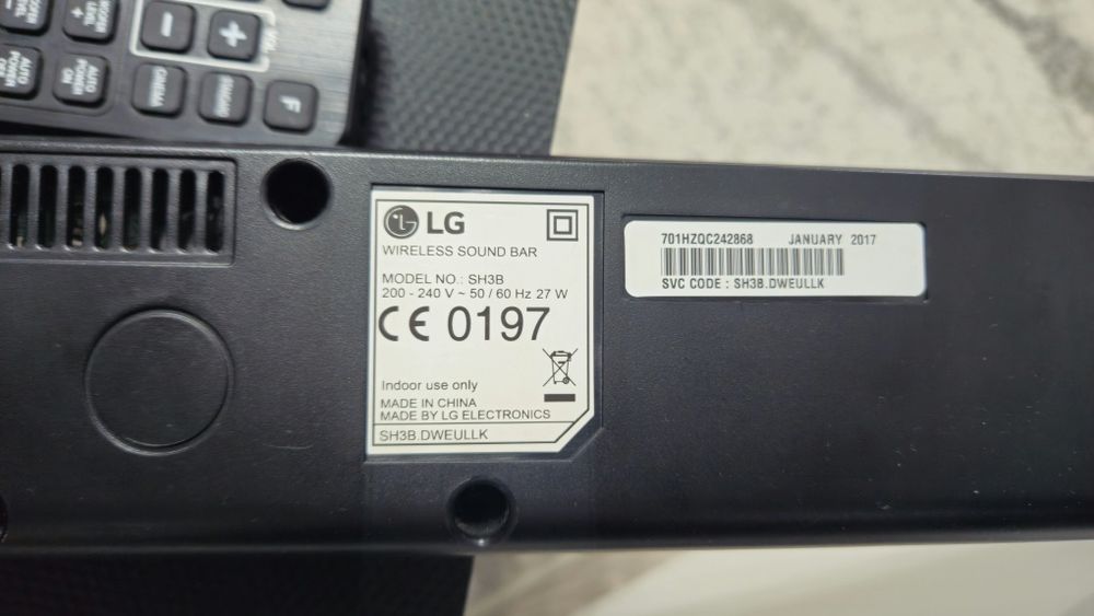 LG Soundbar Model: SH3B