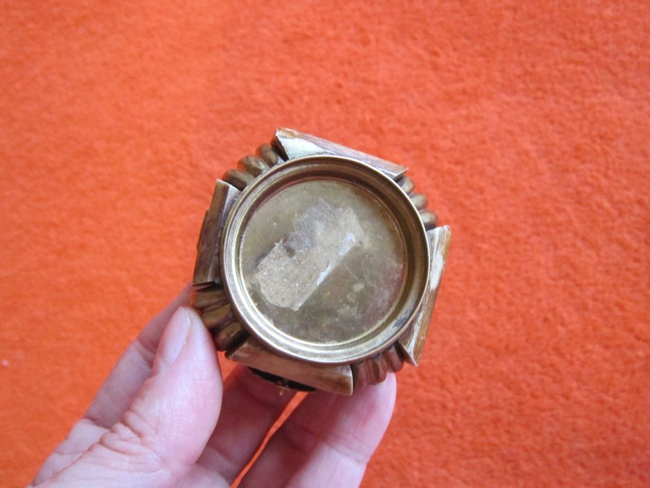 cadou rar caseta,cutie bijuterii superba vintage Os alama Egipt 1960