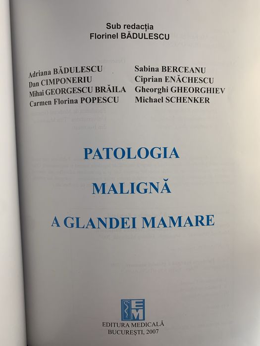 Tratat oncologie Patologia maligna a glandei mamare Prof Bădulescu
