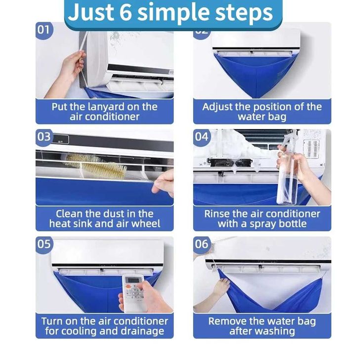 Комплект за почистване на климатици с торба, маркуч и четки