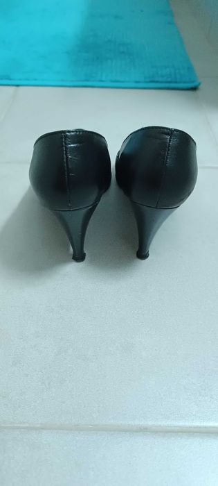 Pantofi dama cu toc,35, 2 perechi, negru si bleumarin