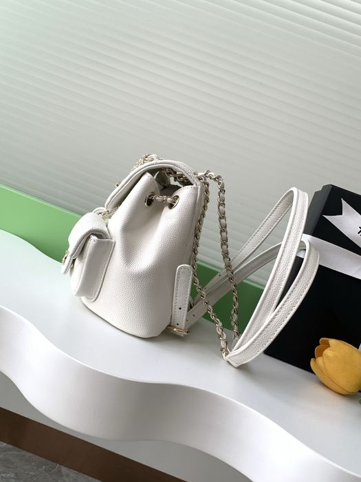 Rucsac Chanel 18x17cm, alb tip Premium