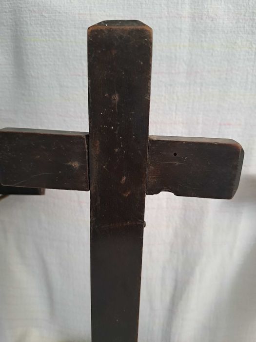 crucifix vechi lemn alama fonta 33 - 36 cm