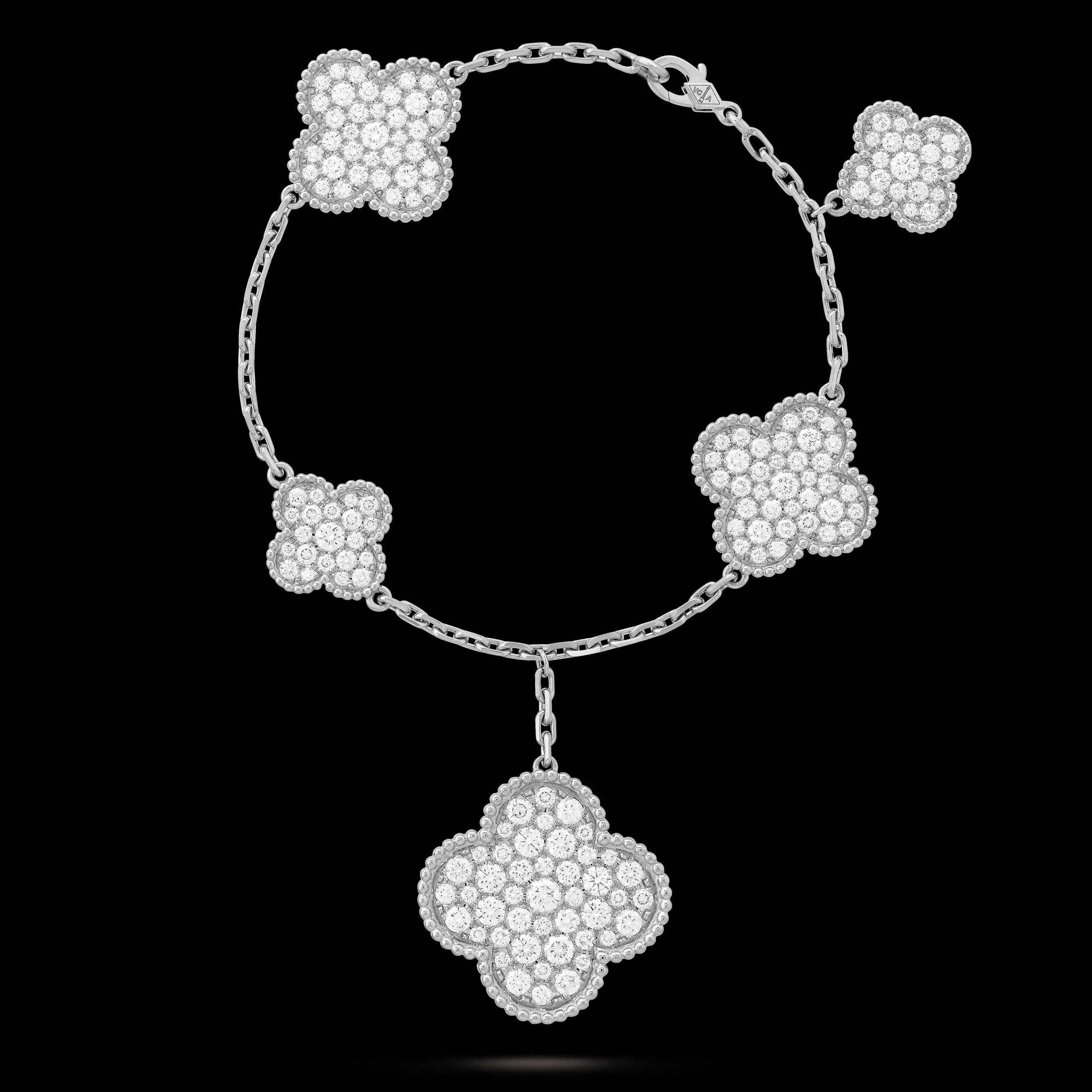 Van Cleef & Arpels VCA Silver Diamond Magic Alhambra Дамска Гривна