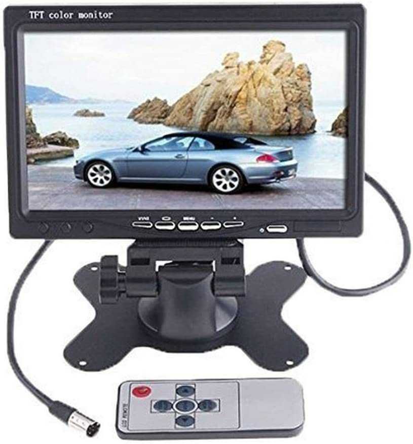 7"инчов inch TFT LCD монитор за връзка с камера за паркиране, DVD, VCR