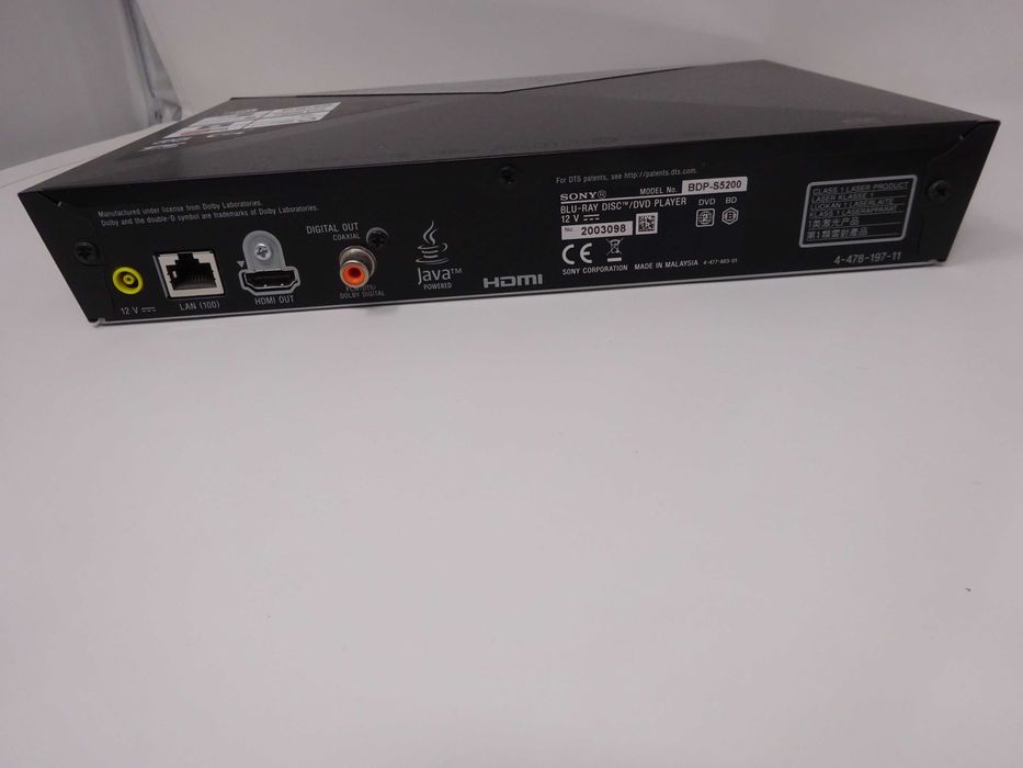 Sony BDP‑S5200 – 3D Blu‑ray плеър - 80 лв