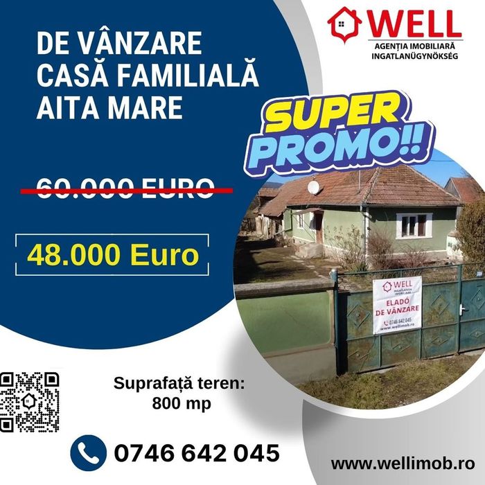 De vânzare casă familială în loc Aita Mare