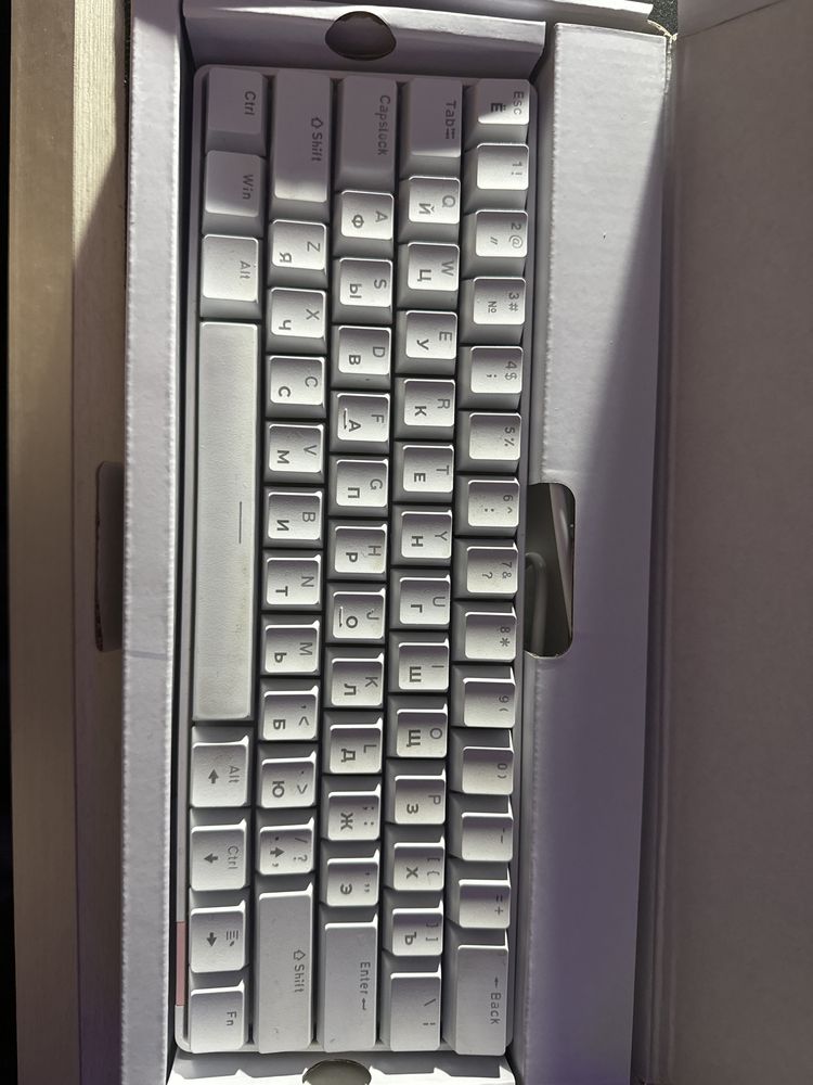 Клавиатура 60% Ajazz STK61 Белая