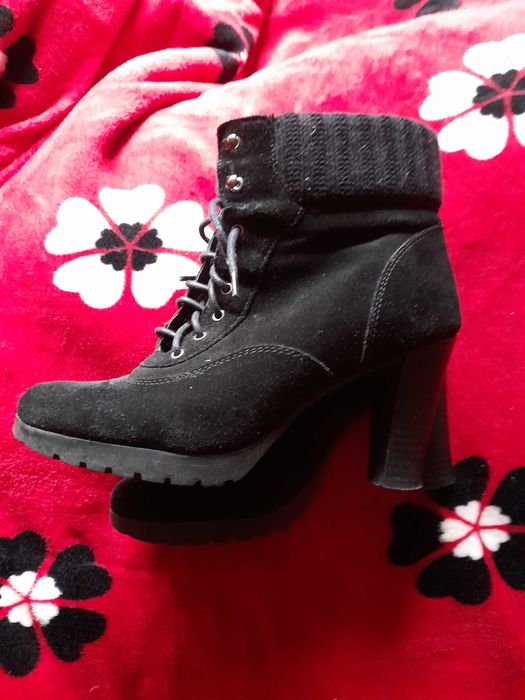 Cisme dama tip botine, negre -2 perechi piele naturala cu toc inalt 37