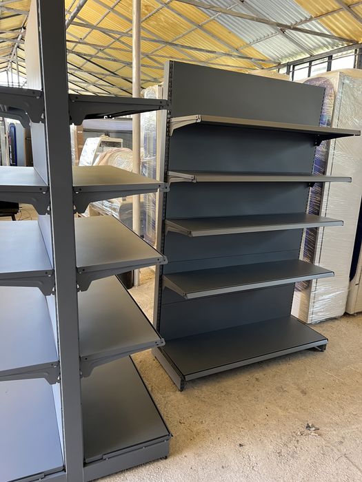 Rafturi metalice pentru supermarket gri antracit NOU