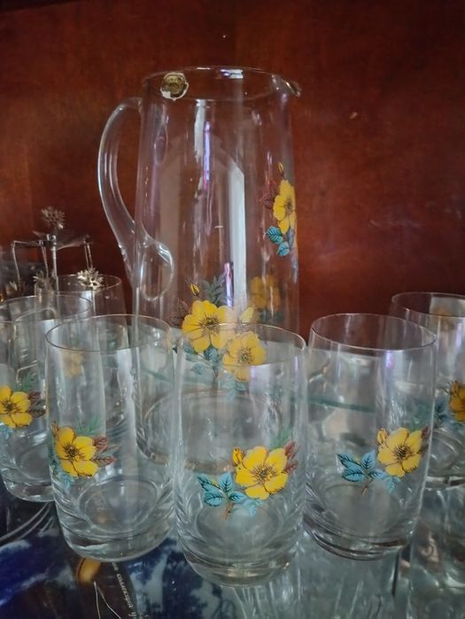 Сервиз Bohemia из чешского стекла :кувшин и 6 стаканов Bohemia