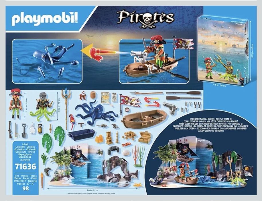 Игрален комплект Коледен Playmobil - Адвент календар: Пирати