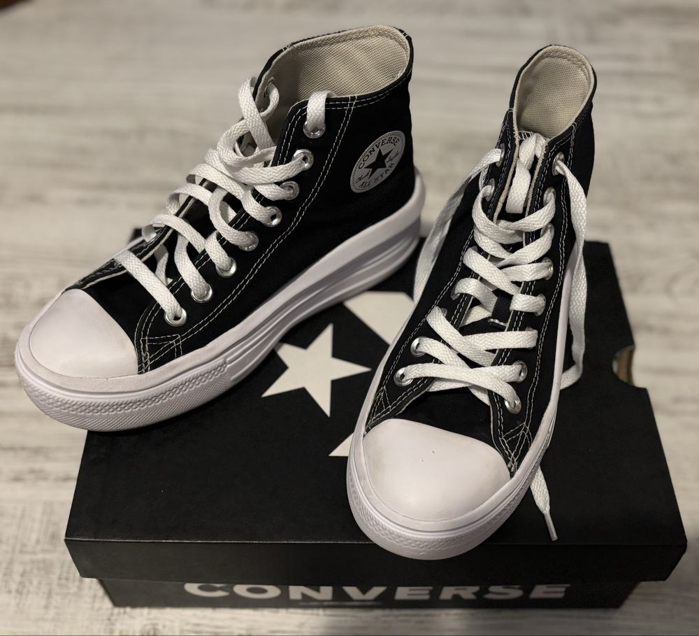 Tenisi converse cu platforma, high sneakers Chuck Taylor, 36,5