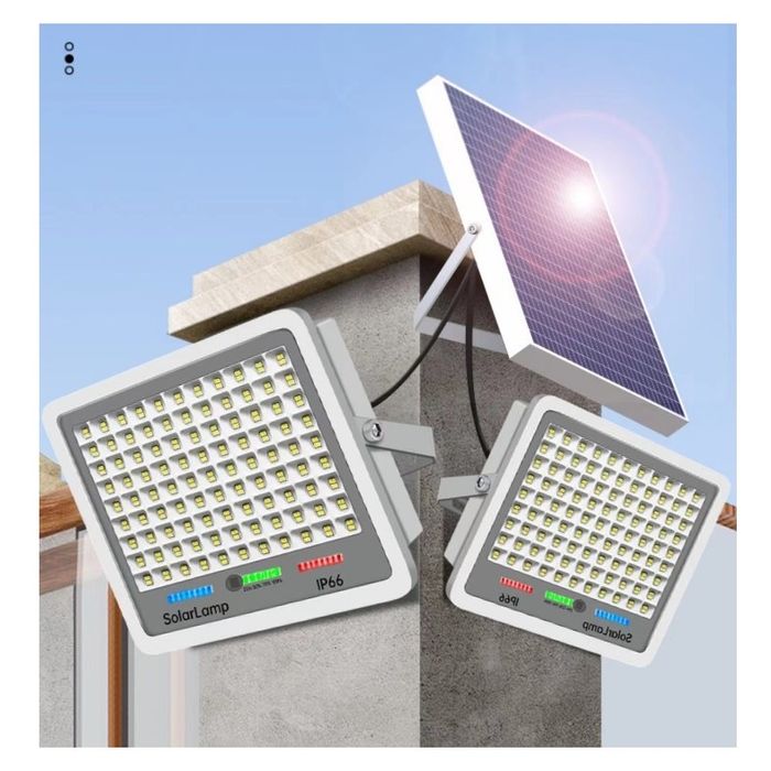 Proiector Led cu panou solar, senzori lumina, waterproof, 216 Led-uri