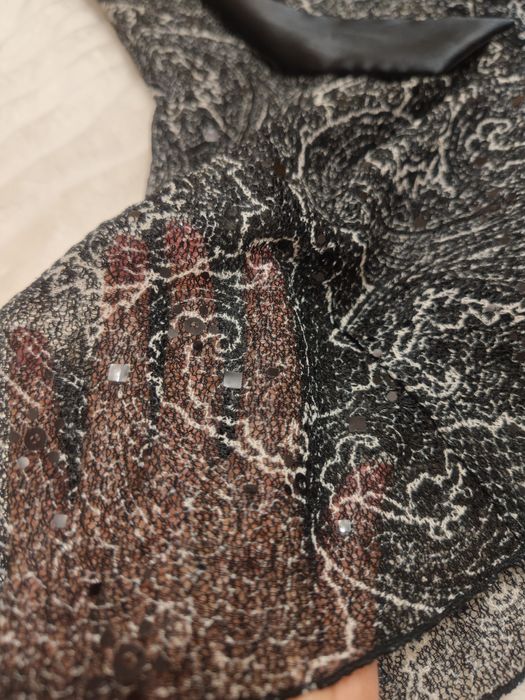 Официална черна дантелена рокля