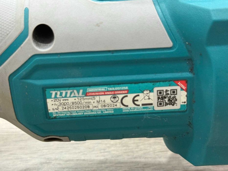 Акумулаторен ъглошлайф TOTAL Industrial 20V