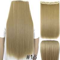 extensii de par BLOND NISIPIU, 5 clipsuri, drepte, imită par natural,