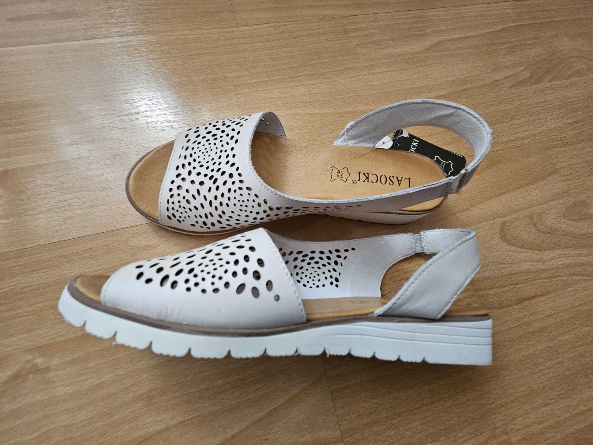 Sandale albe de piele talpa plata