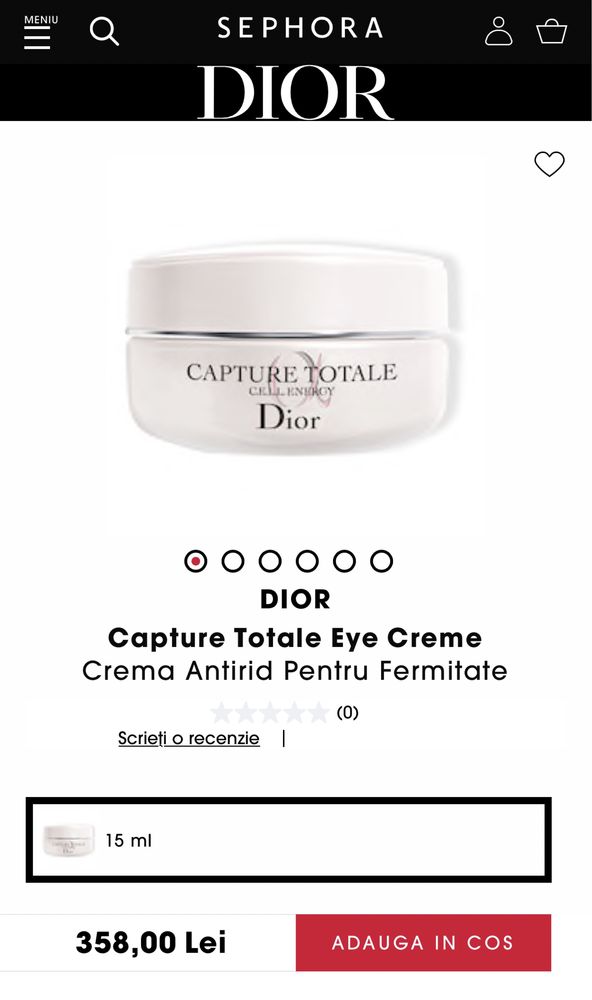 Dior Capture Totale crema day and  night & eye mag pret 1600 lei