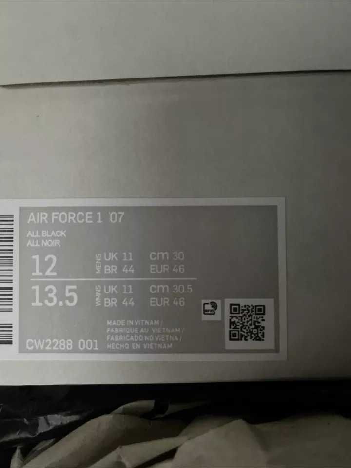 Nike/Найк Air Force 1 Triple Black 36,37,38,39,40,41,42,43,44,45,46,47