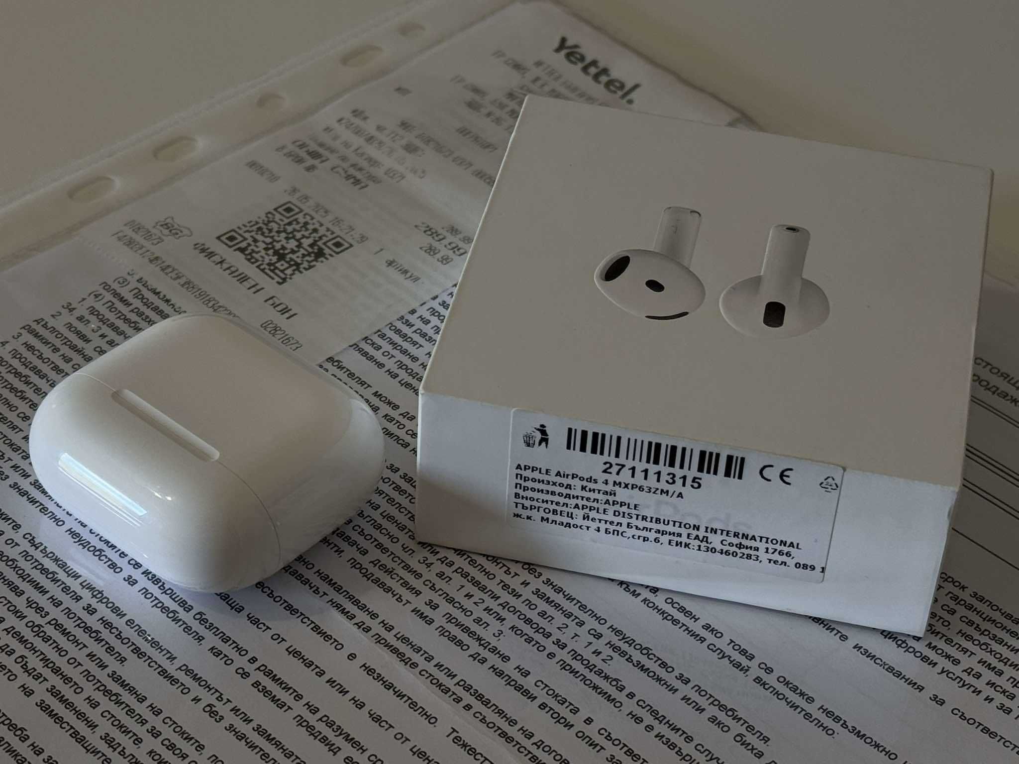 Нови! 24м.Гаранция Apple AirPods 4 gen. 2024