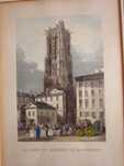 cadou rar Paris  Luvru si Turnul St. Jacques La Boucherie gravure