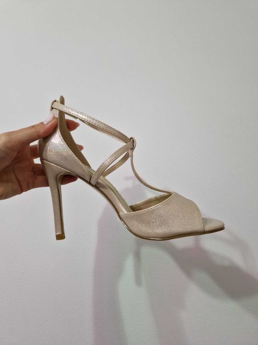 Sandale bej sidefat Benvenuti Solo Donna