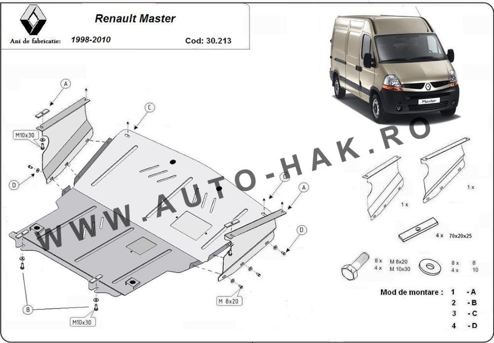 Scut motor metalic Renault Master 1998-2010