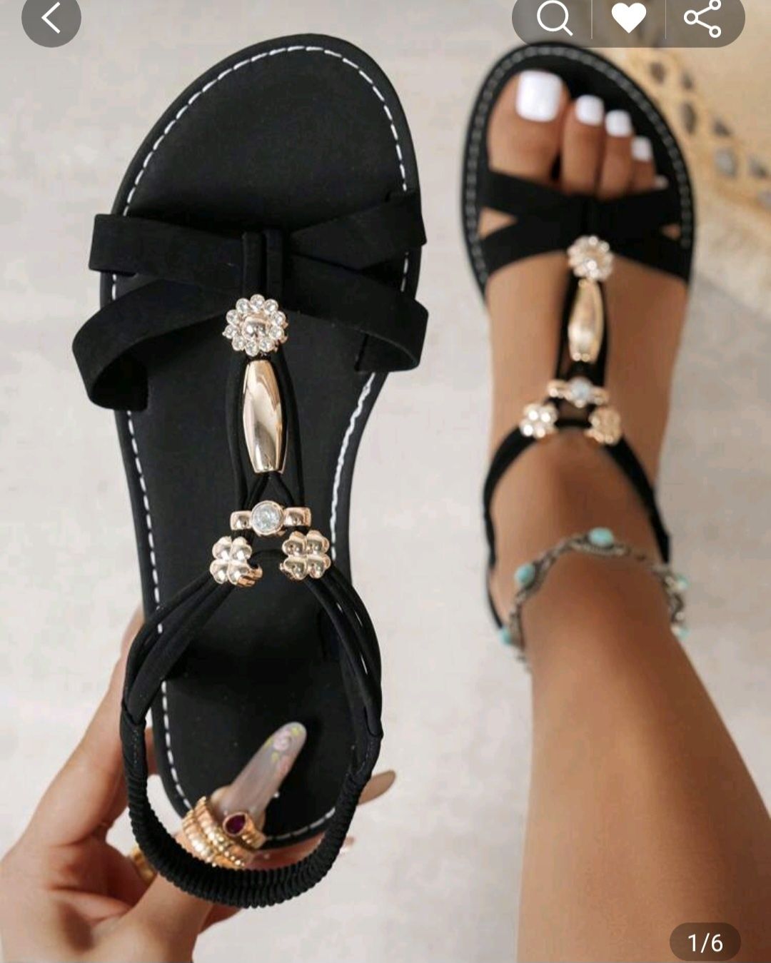 Sandale negre Shein