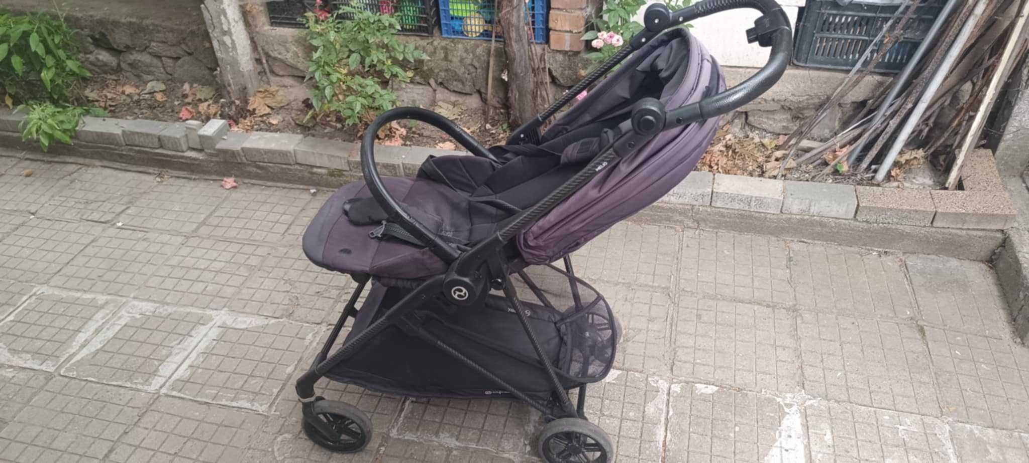 Бебешка количка Cybex Melio Carbon Magic Black и зимен чувал Cybex