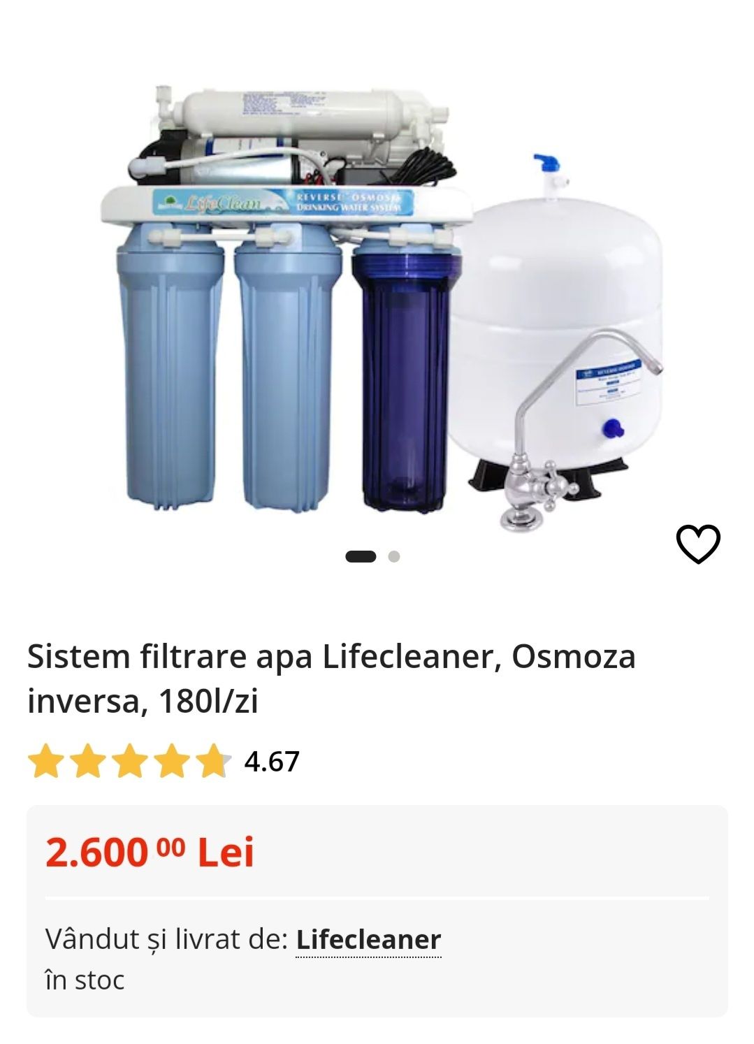 Sistem Filtrare apa LifeCleaner Osmoza Inversa