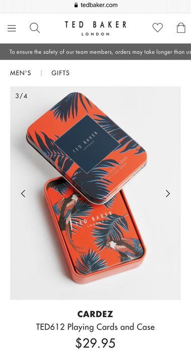 Дизайнерски карти за игра Ted Baker