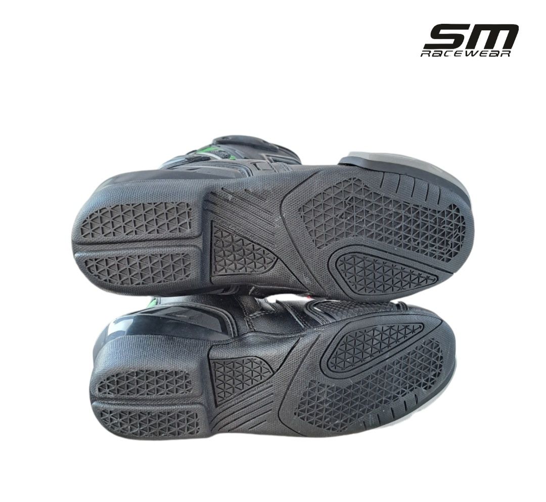 Cizme moto piele naturala SM Long Green marimea 40, 41, 42, 43, 44