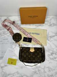 Geanta Louis Vuitton multi pochette 3 piese+cutie piele canvas 100%