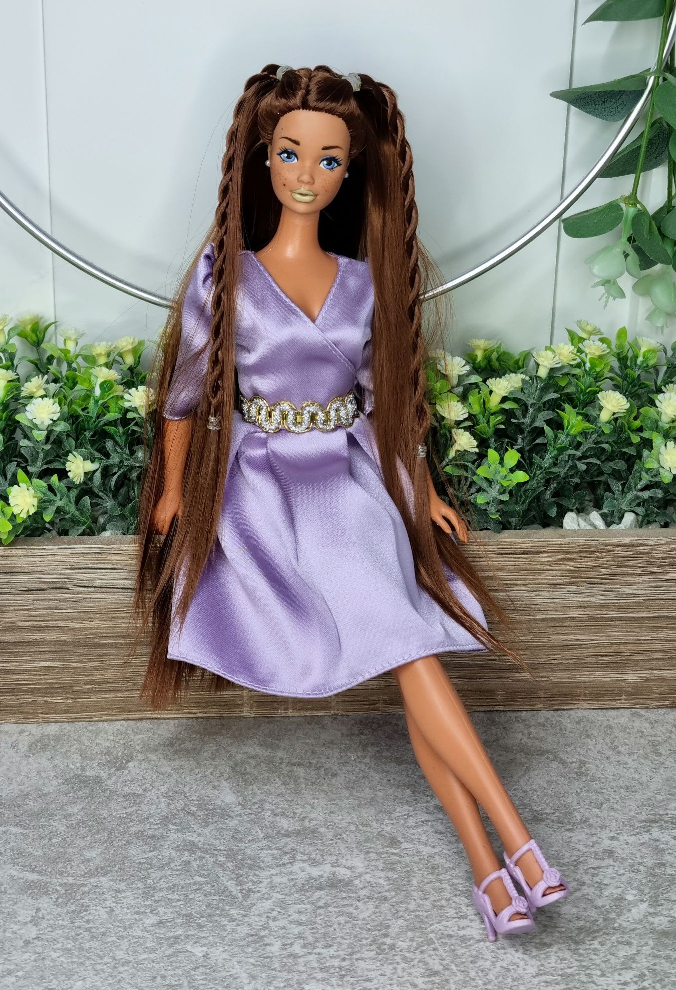 Papusa Barbie PJ Malibu custom OOAK Reroot vintage par lung