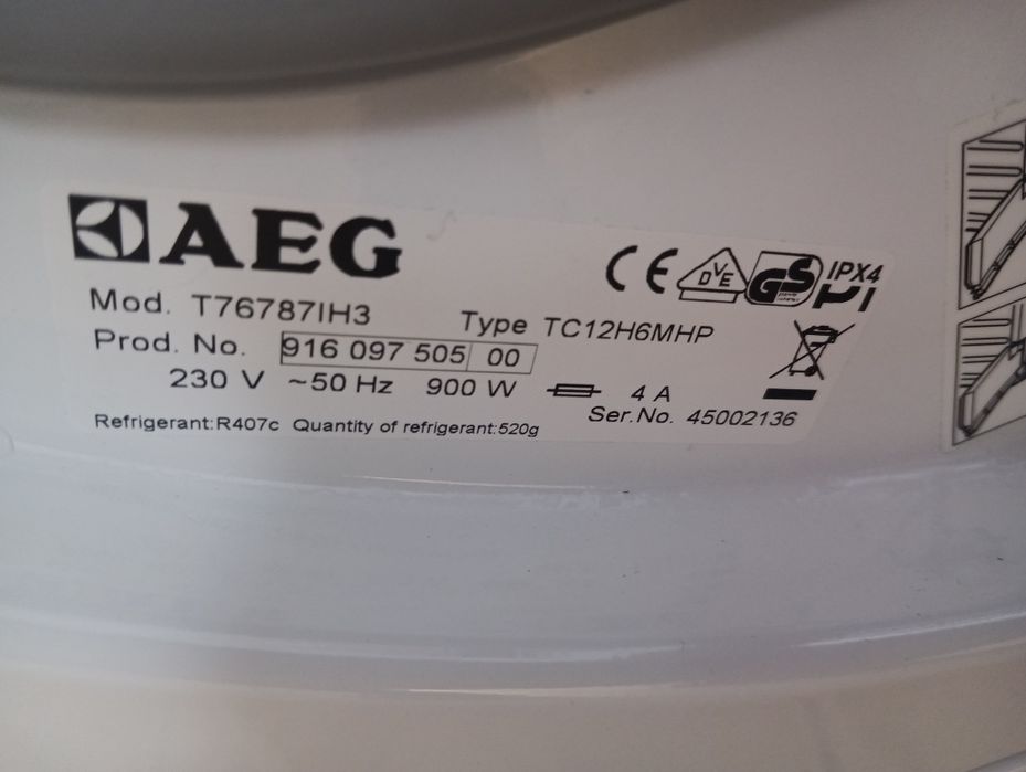 Сушилня с термопомпа АЕГ Aeg Protex Plus A++ 8кг 2 години гаранция!